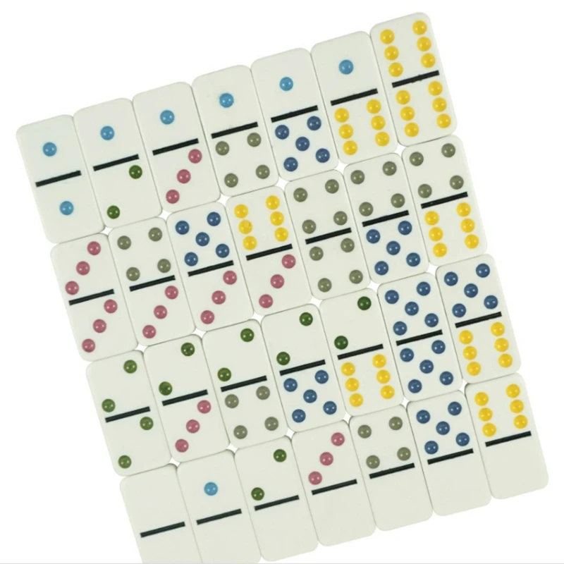Dominoes Set Travel Game Block with Wood Box Children Educational Toy Mini Board Games for Boys Girls 28 Pcs
