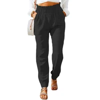 New Women's Clothing with Ruffled Elastic Waistband and High Waisted Pants 1