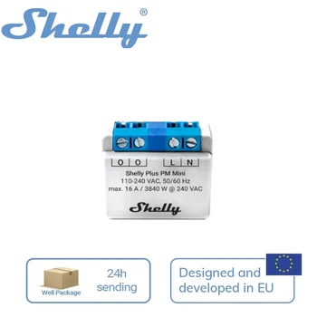 Shelly Plus PM 미니 와이파이 작동 스마트 전원 계량기, 세계 계량기 최소 전력, 정확한 전력 소비, 어디서나