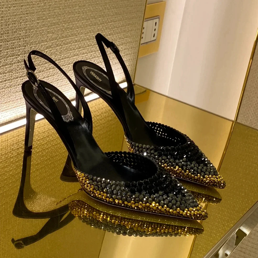 Luxury Rhinestones Gradient Slingbacks Women Pumps Fashion Bling Crystal  Banquet Stiletto High Heels Fashion Party Prom Shoes - AliExpress, image size:1080x1080