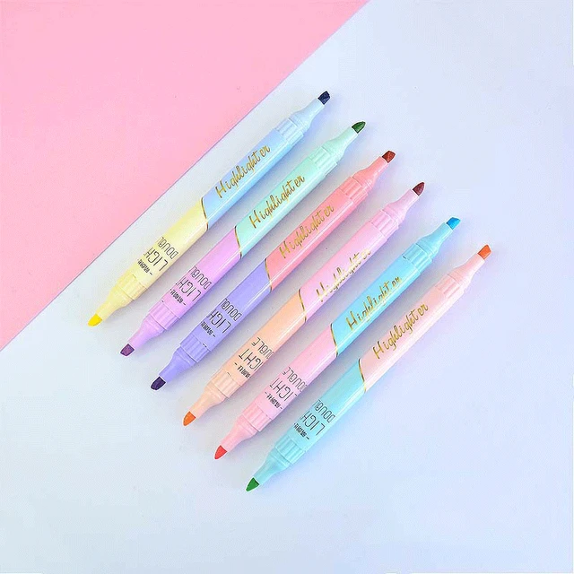 6 Color Stamps Double Ended Art Markers DIY Scrapbooking Diary Drawing  Doodling Highlighter Stationery