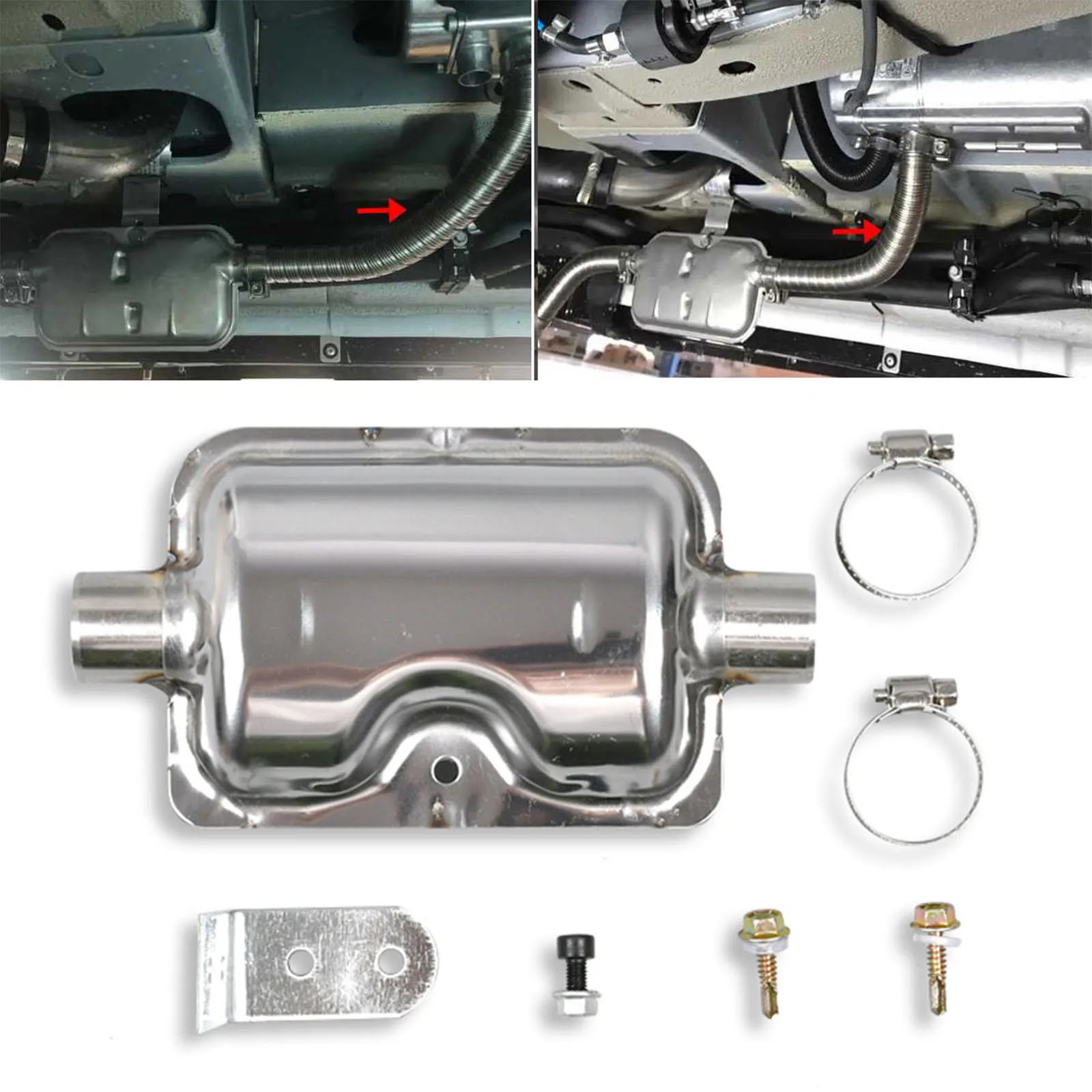 Exhaust Assembly 60-300cm Air Diesel Parking Heater Stainless Steel Exhaust Pipe Tube Gas Vent Fuel Tank Car Heaters for Propex Heater