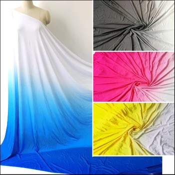 1 meter X 1.5 meter Gradual Ombre Knit Spandex Fabric Material For Training Latin Clothing 1