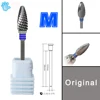 RolinStar Original Carbide Left Handed Person Flame Large Cone milling cutters removel gel polish varnish Nail Drill Bit 3