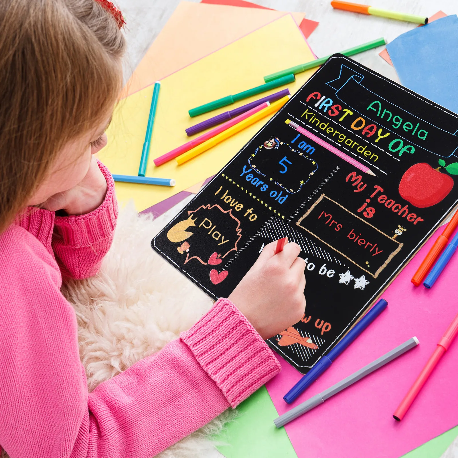 Sign Of Chalkboards Board First Small Last Chalkboard Student Blackboard Message And 1St Back To Chalk Craft Photo Board