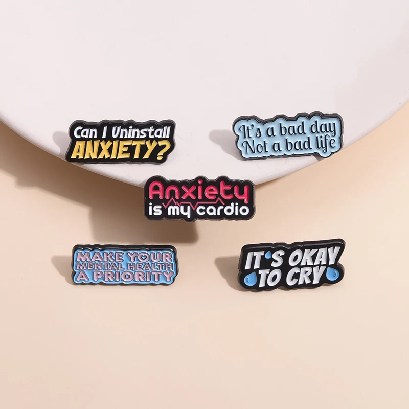Make Your Mental Health A Priority Enamel Pin Mental Health Invisible Illness Badge Brooch Lapel Backpack Jewelry Wholesale