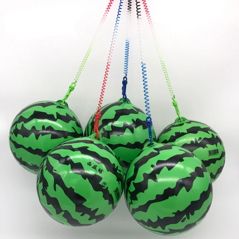 Children Game Bouncing Balls With Chain Kids Entertainment Play Portable 22cm Inflatable Soft Ball Toys