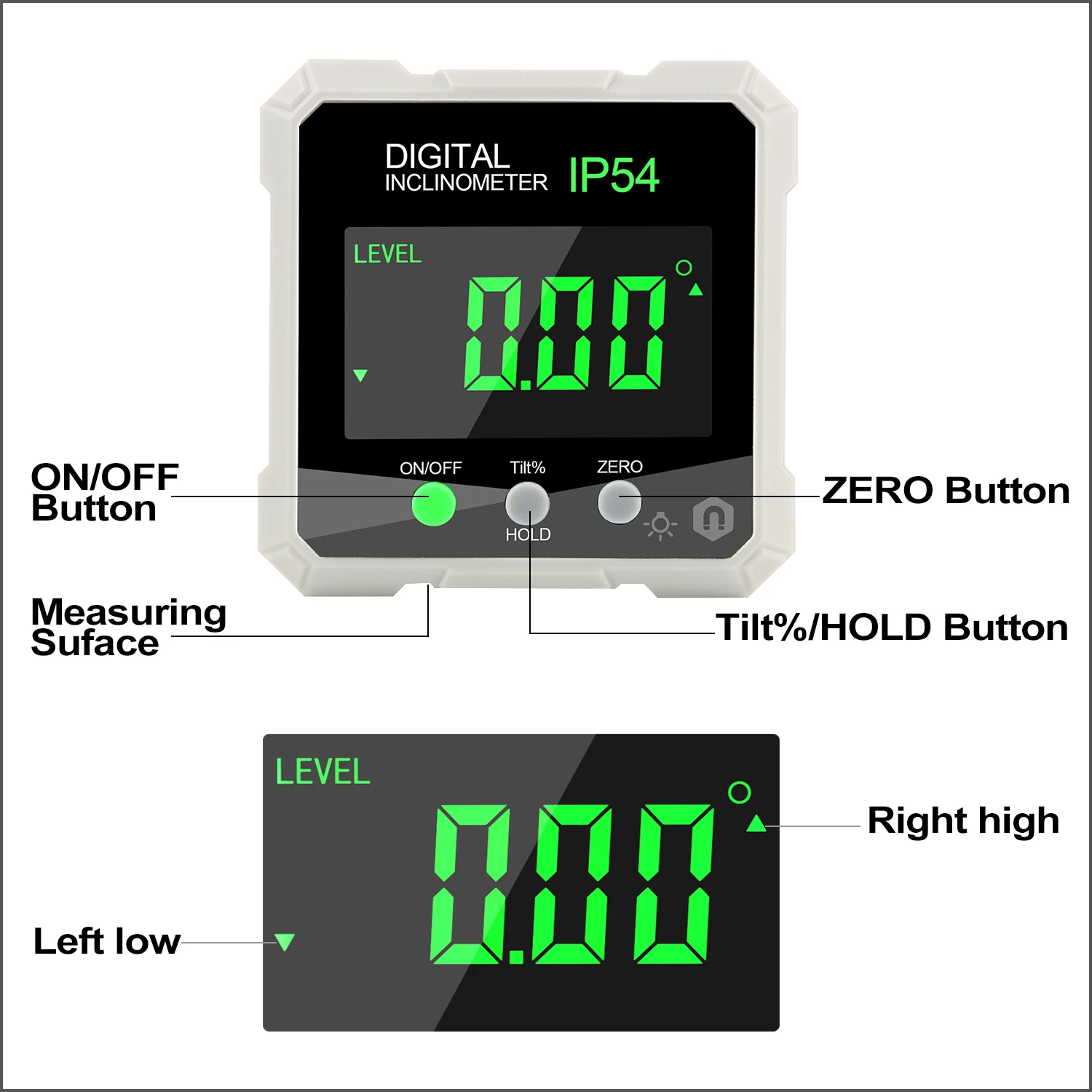 tailors tape RZ Digital Level Angle Gauge 360° Mini Measuring Digital Inclinometer With Magnetic Base Electronic Universal Bevel Protractor electronic micrometer