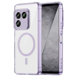Magnetic Transparent Ultra - Thin Anti - Fingerprint Hard Case Bumper Cover - Sony Xperia 1 VIII (Transparent Purple)