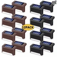 4/8/12Pcs Solar Deck Lights Outdoor Waterproof LED Fence Lights Step Garden Decorate Lamp for Patio Stairs Railing Pathway 1