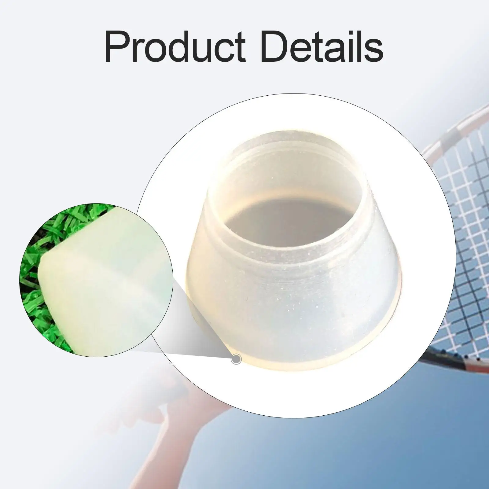 Tennis Racket Butt Cap, Tennis Racket Back Cap, Lightweight Shock Absorption Silicone End Cover for Improved Grip Control