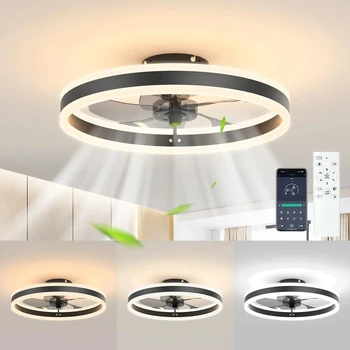 Modern LED Ceiling Fan with Remote – Silent & Dimmable Light 1