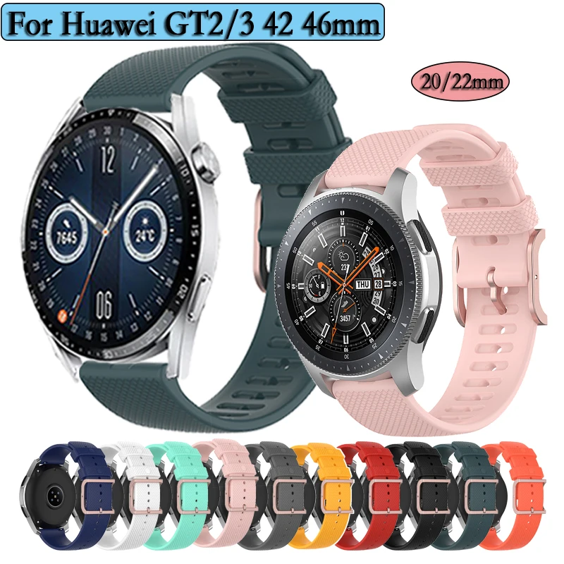 

Ремешок силиконовый для Huawei GT 2/2E/3 Watch 2/2pro/Active, Универсальный мягкий спортивный браслет для Huami Amazfit GTS 2 GTR 2/3/4, 20/22 мм