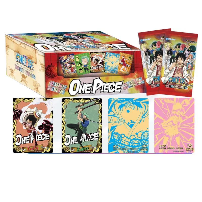 

New One Piece Japanese Anime Collection Card Cartas Luffy Roronoa Sanji Nami TCG Game Cards 50-210Pcs/Box Children Birthday Gift