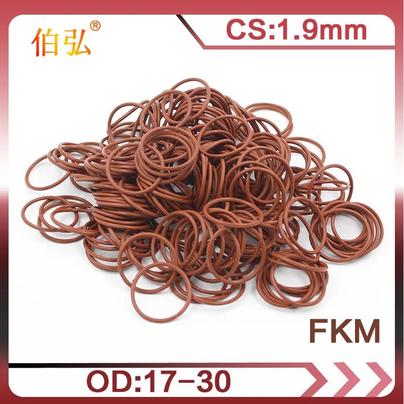 

3PCS/Lot Fluorine Rubber Ring Brown FKM O Ring CS1.9mm OD17/18/19/20/21/22/23/24/25/26/27/28/29/30*1.9mm O-Ring Seal Gasket Oil