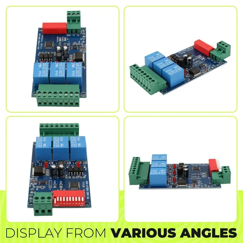 최적의 4X 3채널 5A DMX512 제어 릴레이 스위치 키트 DIY 컨버터 DMX 디머 릴레이