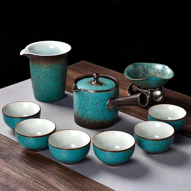 

Портативный китайский чайный набор Gaiwan, чайный инфузер, чайный набор кунг-фу, столовые приборы, керамический набор посуды для церемонии YX50TS
