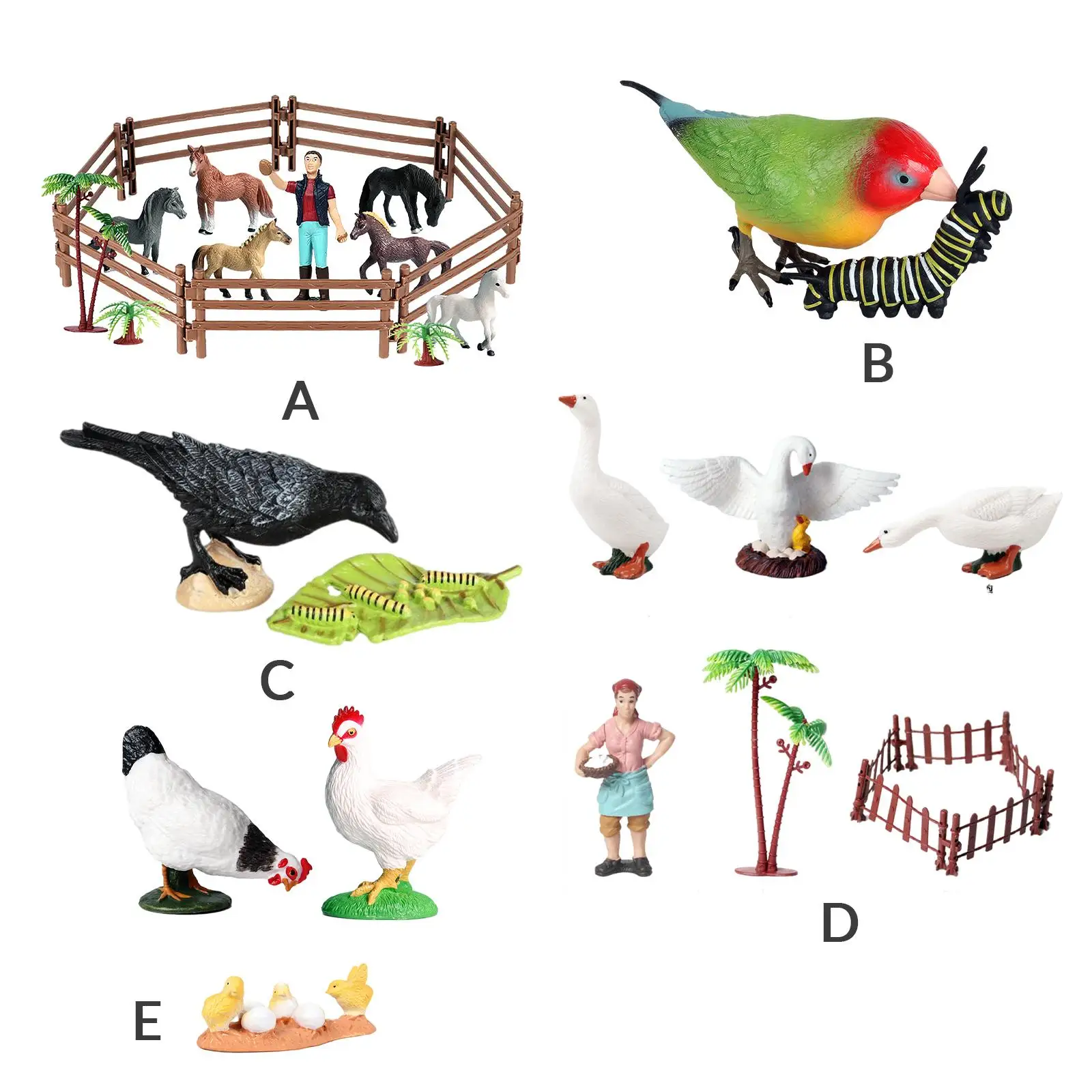 

Detailed Texture Farm Animals Figures Toy Plastic Model Figurines for Kids