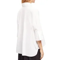 Women Shirt New Summer Elegant Temperament Short Sleeved White Shirt Blouse 100% Cotton Shirts Women's Casual Solid Color Tops - Image 5