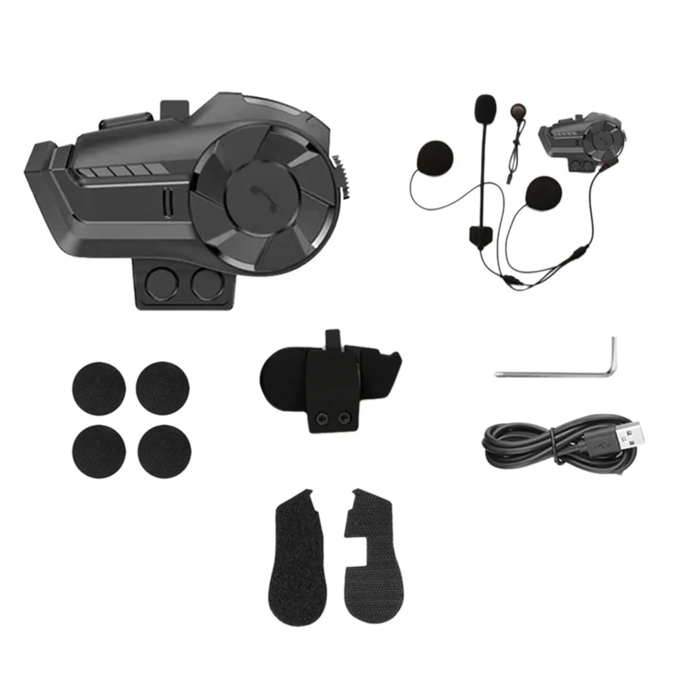 

Motorcycle 800M Bluetooth Helmet Intercom 2 Rider Pairing Interphone Headset with DSP CNC Noise Reduction Function