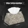 Custom Vintage Rhinestone Pearl Tissue Box Holder Rectangular Crystals Diamonds PU Leather Facial Tissue Box Cover for Office 5