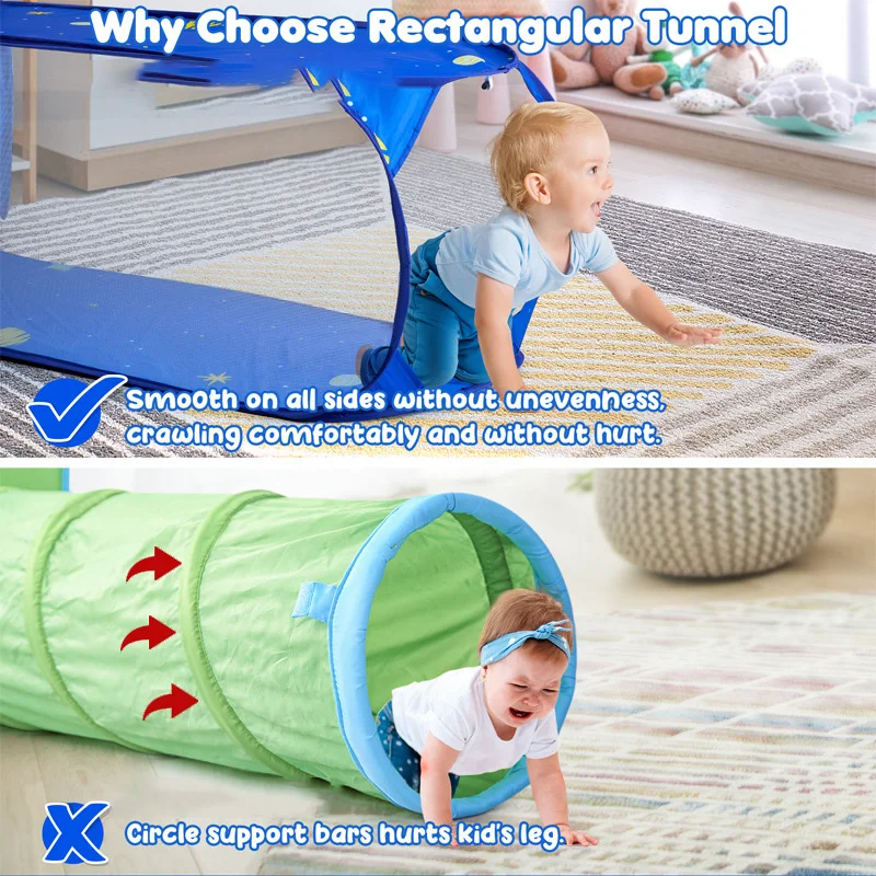 3 Pcs/set Portable Children's Tent Toys Indoor and Outdoor Play House Beach Tent Folding Crawling Tunnel Ocean Ball Pool Tents 5