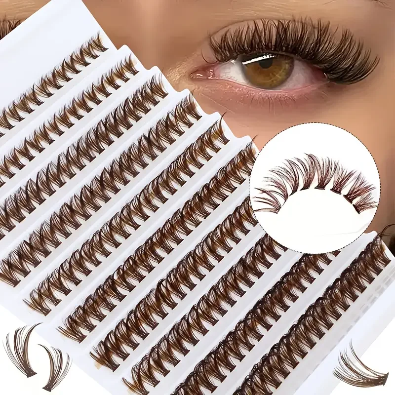 200 clusters 40p brown eyelash 8-16mm natural brown makeup DIY eyelash extensions suitable for daily gatherings