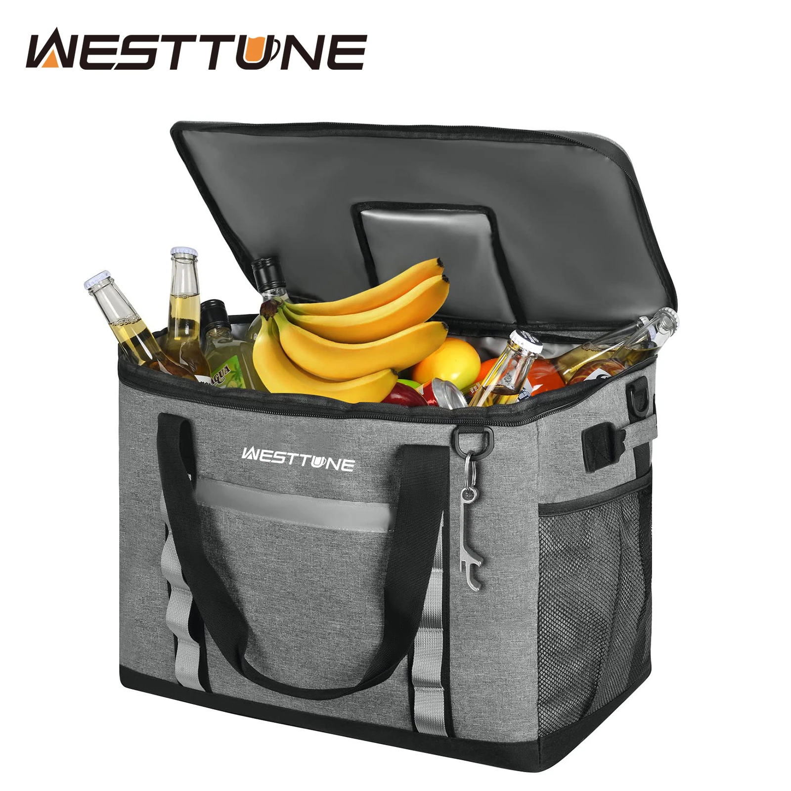 WESTTUNE 75 Cans Soft Cooler Bag Collapsible Large Leakproof Cooler with Strap Portable Insulated Bag for Camping Picnic Beach