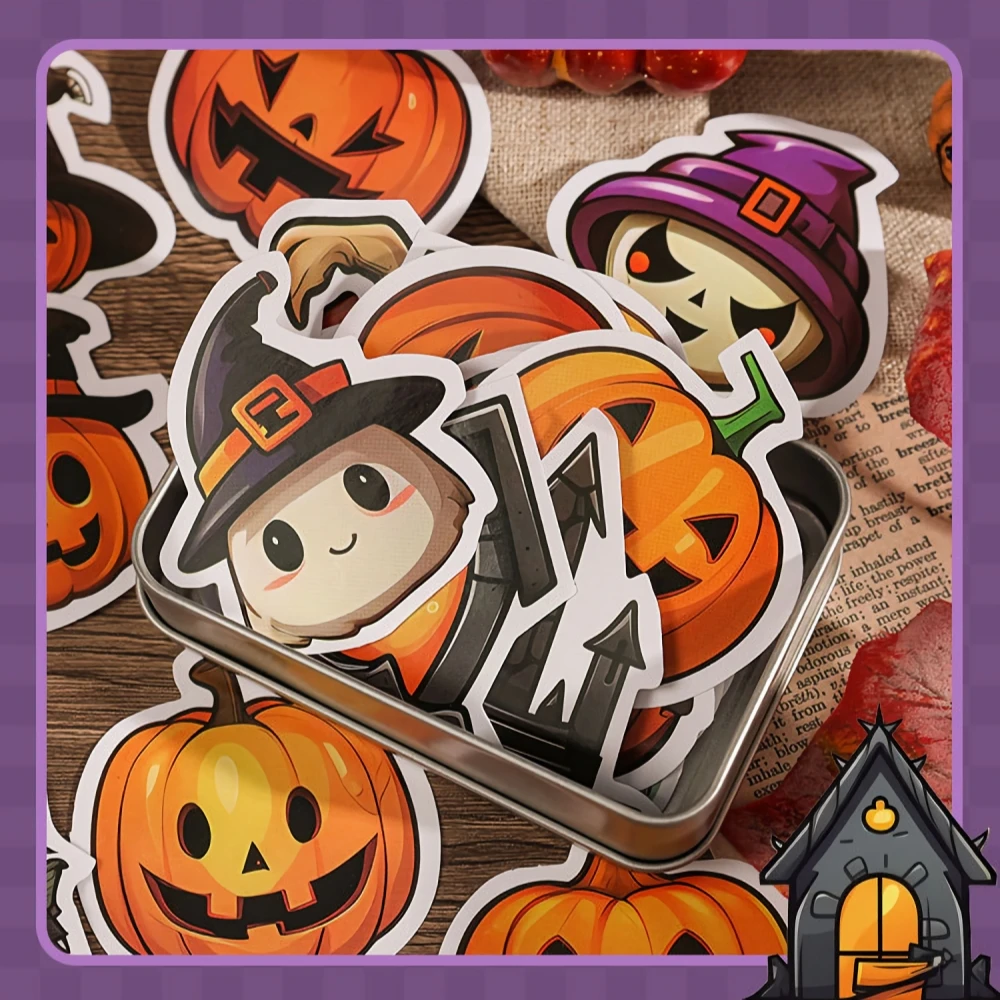 

New 2023 Spooky Cute Halloween Sticker Pack - 50 Pcs Cartoon Stickers for Laptop Phone Party Favors - Pumpkin Witch Bat & More