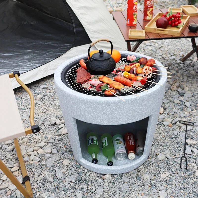 Outdoor Fire Pits Charcoal Stove Courtyard Grill Stand Indoor Carbon Stove Charcoal Heating Outdoor Camping Equipment C