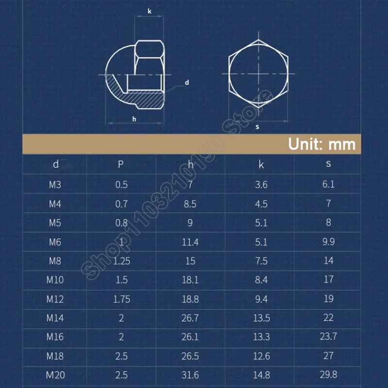 Dado A Ghianda In Rame M3 M4 M5M6 M8 M10 M12 M16 M18 Tappo In - Foto 3