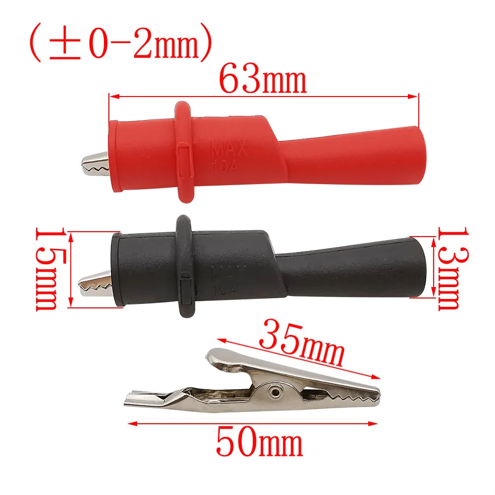 10A 1000V Alligator Clip Crocodile Test Lead Clips Red Black For Multimeter Tester Probe