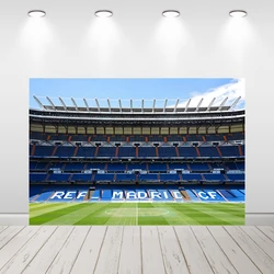 Real Madrid Bernabeu Football Stadium for Kids Birthday Backdrop Party Decor Sport Theme Photo Background Photography Props