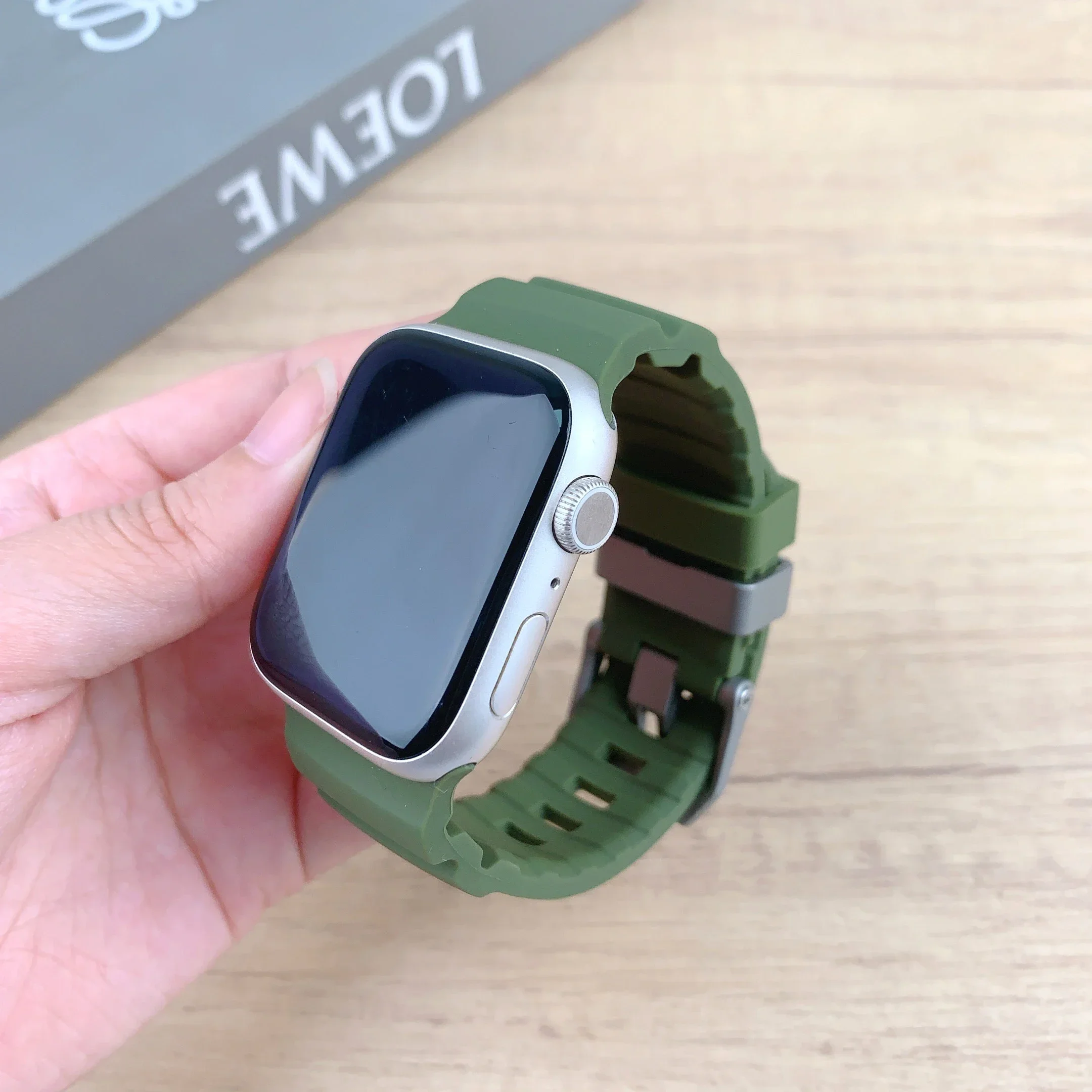 Sport Silicone and Titanium Metal Bracelet Strap