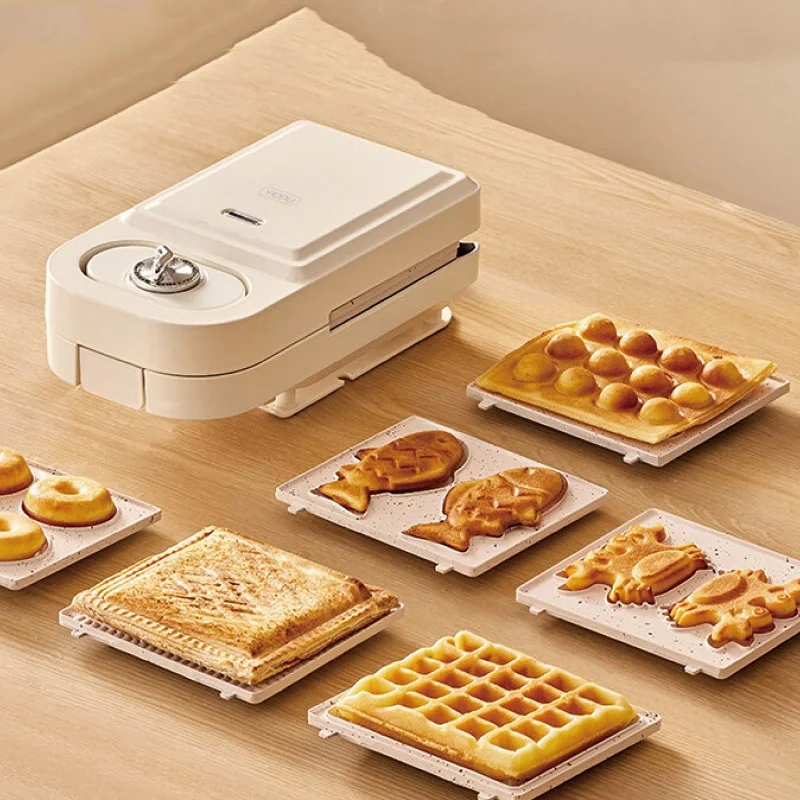 650W Electric Sandwich Machine Waffle Maker Toaster Multifunctional Timing Breakfast Machine Takoyaki Pancake Donut Toast Machin