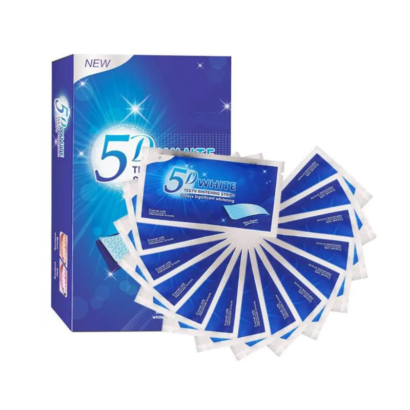 5D Whitening Teeth Strip Mint Scented Tooth Whitener Gel Strip Oral Hygiene Care Dental Cleaning Kit False Teeth Bleach Tape teeth whitening gel,teeth whitening kit,teeth whitening strips