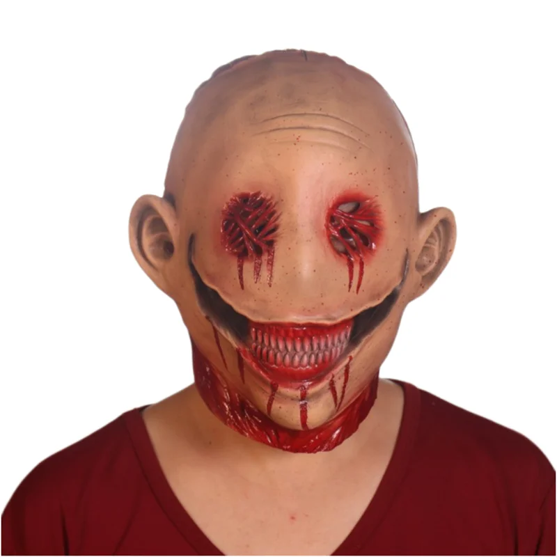 

Bloody Smiley Joker Mask for Men Horror Anime Demon Killer Full Face Clown Helmet Latex Mascara Halloween Cosplay Costume Props