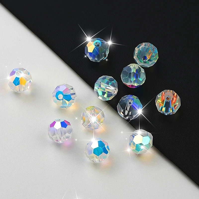 Perle di cristallo sfaccettate a rondella: oro metallizzato, marrone, oro rosa, champagne (8 mm) - Italia