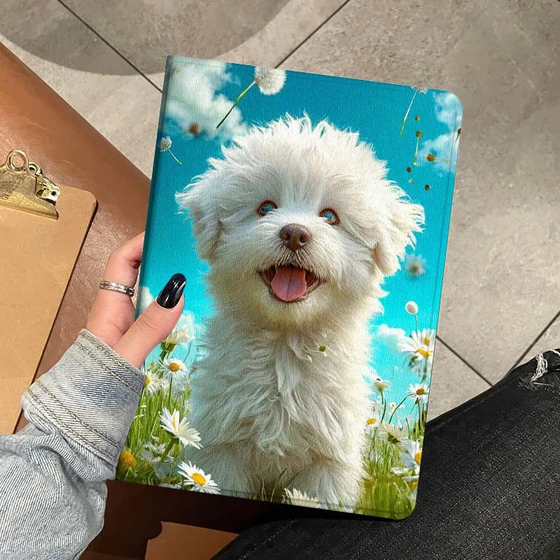 Cute Cartoon Dog Flower Art Soft Tablet Case - Perfect Gift