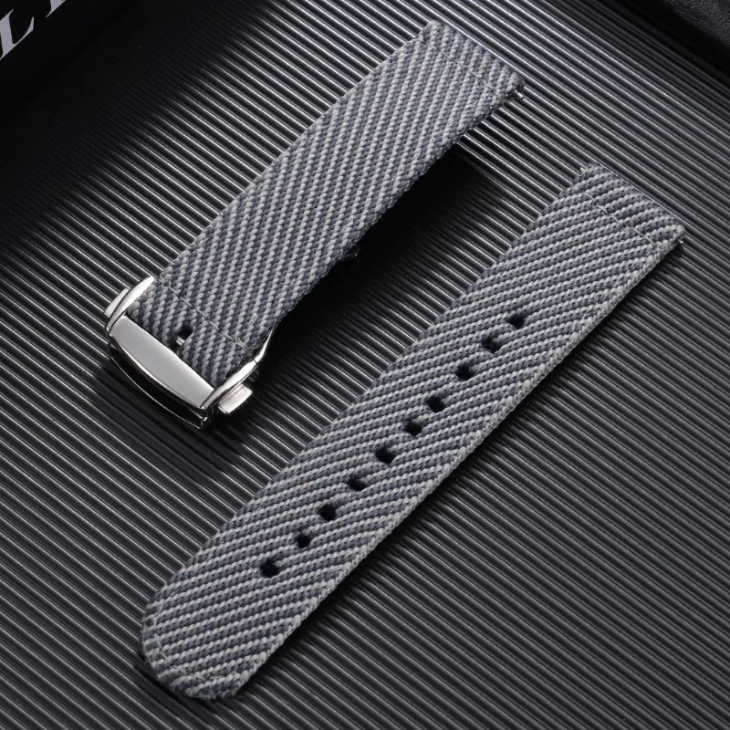 Woven Nylon Canvas Quick Release Watch Band with Folding Buckle