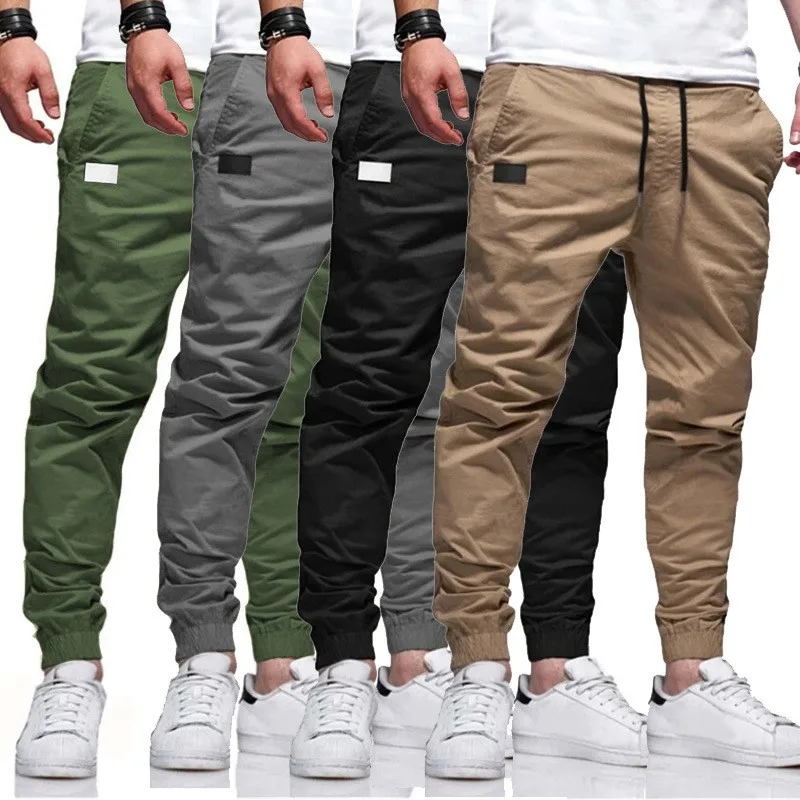 New Men's Casual Sports Pants Sweatpants Male Jogger Cargo Harem Pencil Pants Trousers Multi-pocket Sweatwear 3