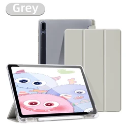 Transparent Tablet Cover with Pencil Holder - Enhanced Protection for Tab A8 10.5in (Grey)