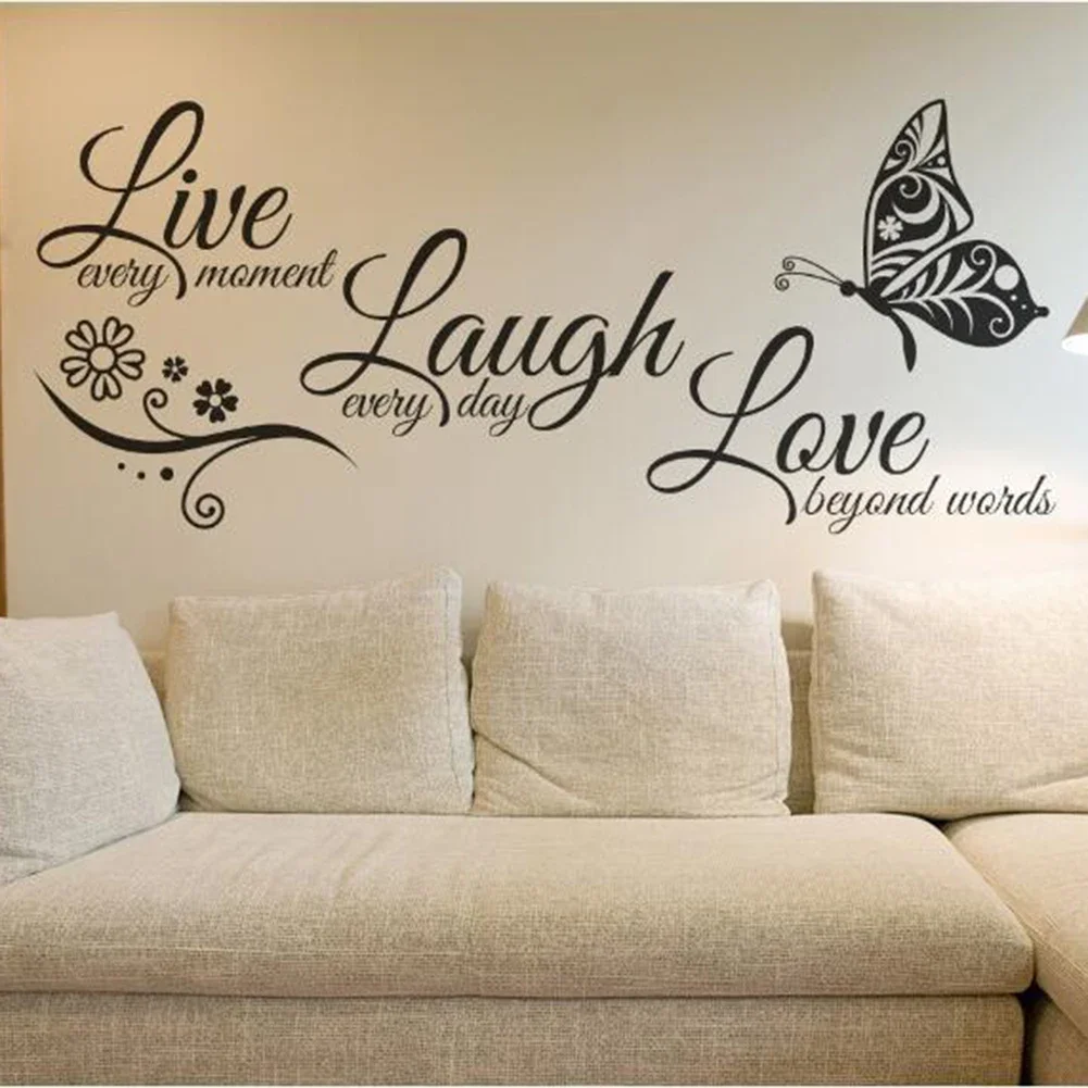 Art Wall sticker Butterfly Decal Decor Live Laugh Love Living Room Quotes Hot Sale Practical Reliable Brand New