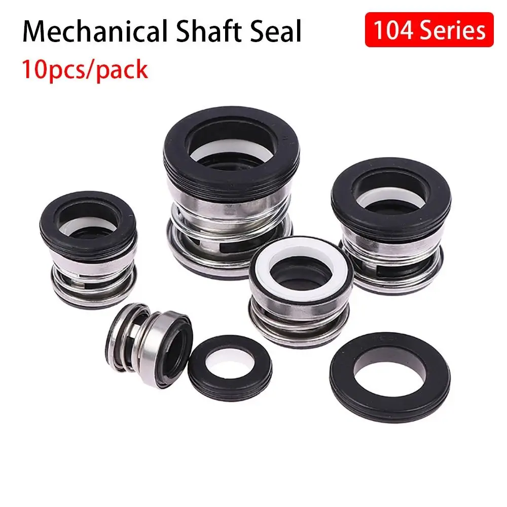 10Pcs/set Ceramic Graphite Mechanical Shaft Seal CE/CA/NBR 12 15 18 20 25mm Water Pump Seal Ring Rubber Spring 104 Series