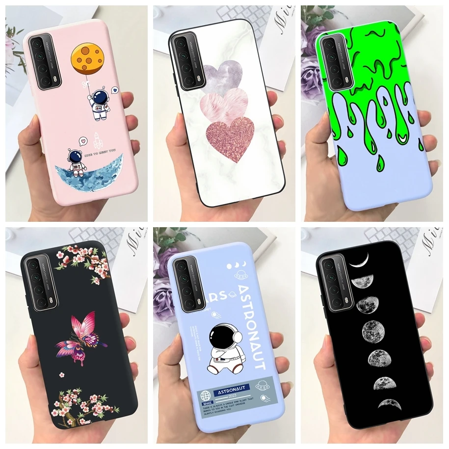 Ударопрочный силиконовый чехол для Huawei P smart 2021 с милым астронавтом