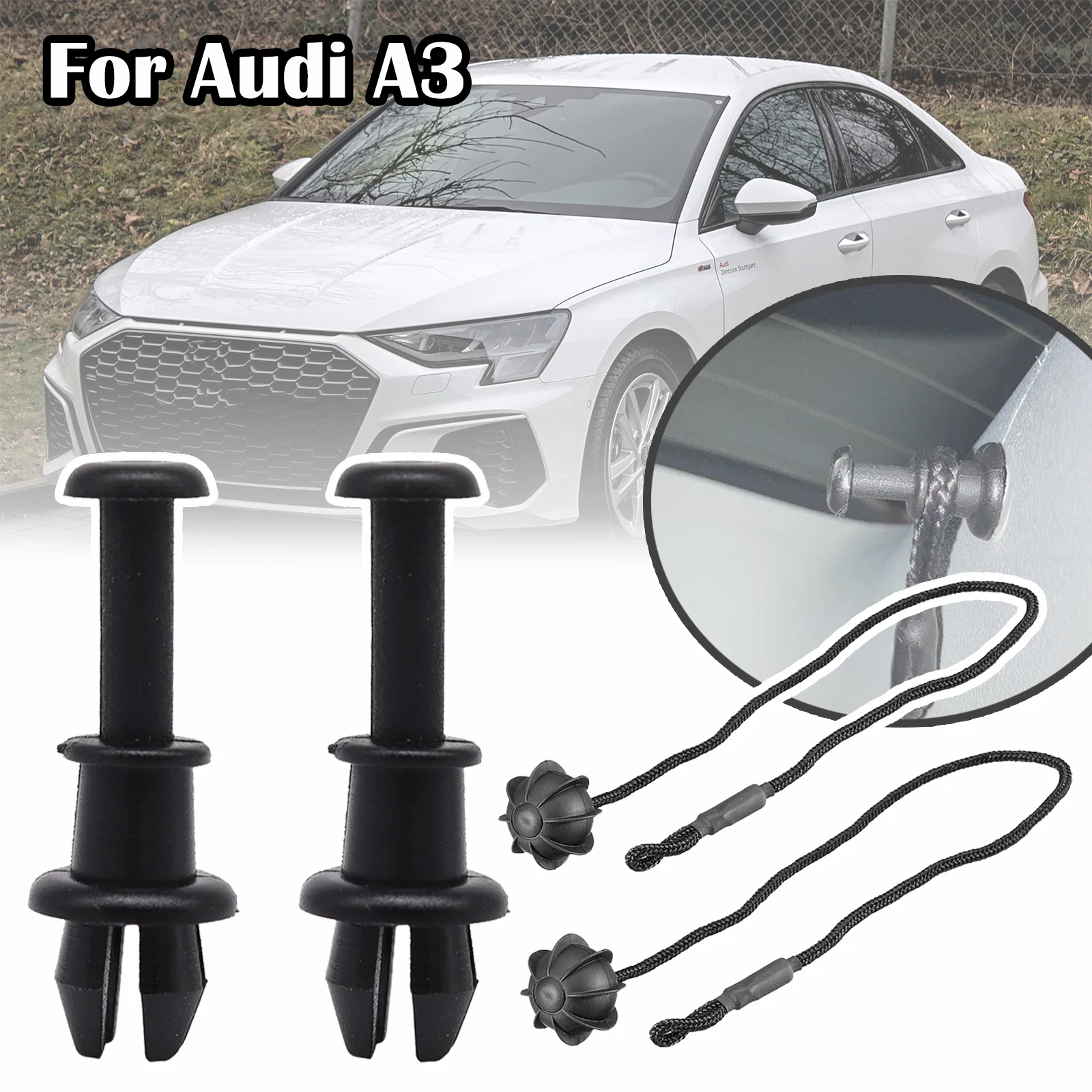Per Audi A3 8P 8V 2003 - 2020 Q2 Q3 F3 Q5 8R Tronco Posteriore Cargo Parcel Shelf String Clips Holder Pivot Cord Hanger Accessori
