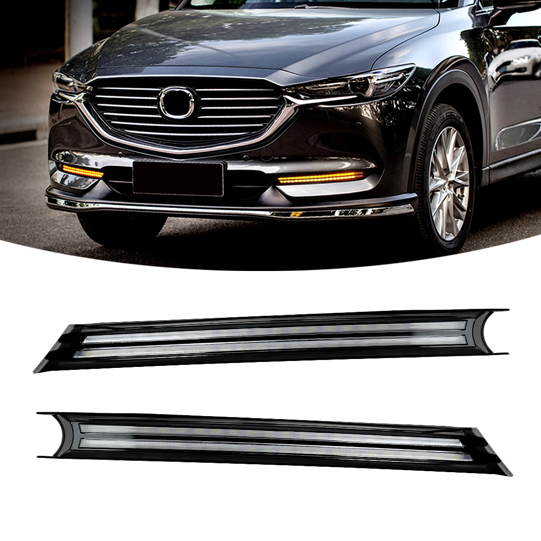 

Dual-color Bright Led Daytime Running Light For Mazda CX-5 2017 2018 2019 DRL Auto Driving Daylight With Turn Signal Accessories