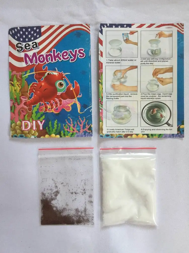 1 SET 15mm Length Eggs Of Sea Monkey Monkeys Egg Fairy Brine Shrimp Growing Artemia Salina Crayfish Prawns Christmas Toys Funny