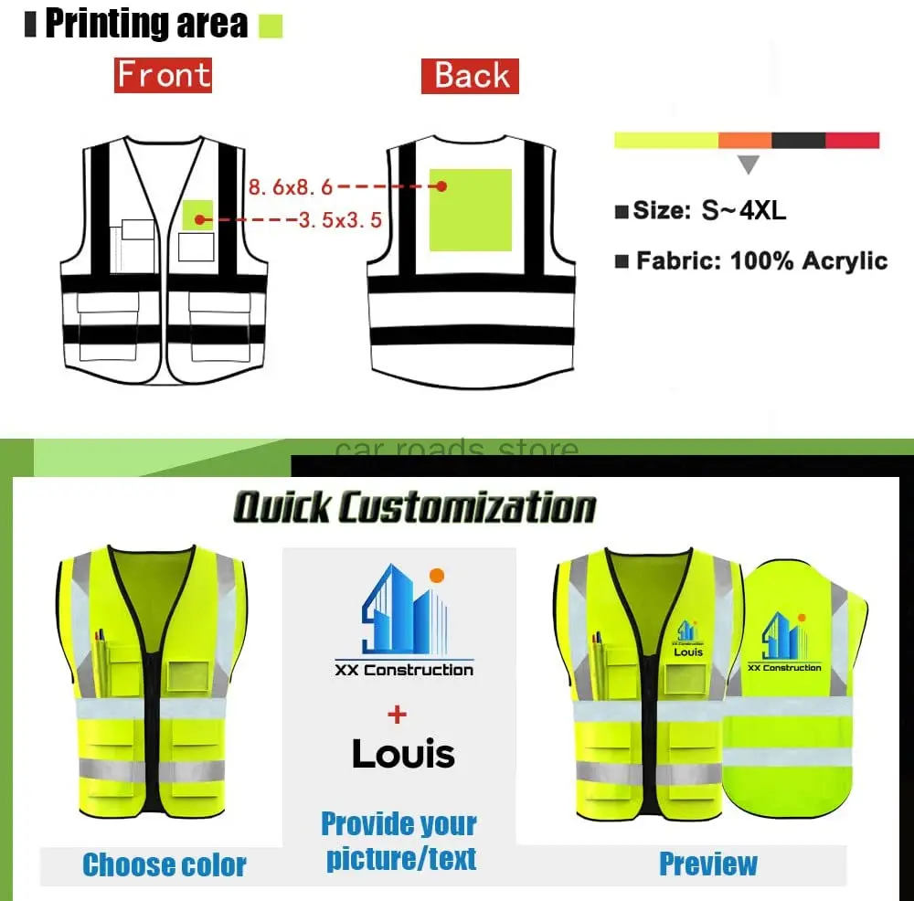 Sapphire Blue Flame Retardant Reflect Custom Personalize Surveyor Logo Print Safety Vest For Construction With Pocket reflective safety vest