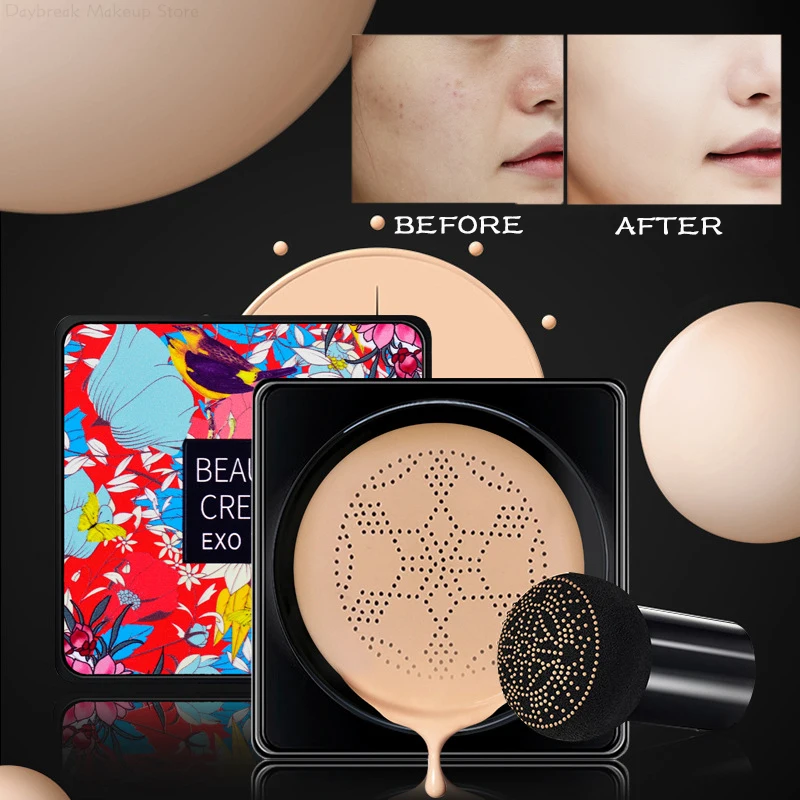 Hot BB Air Cushion Base Foundation Mushroom Head CC Cream Moisturizing Hydrating Concealer Brighten Waterproof Skin Tone Makeups